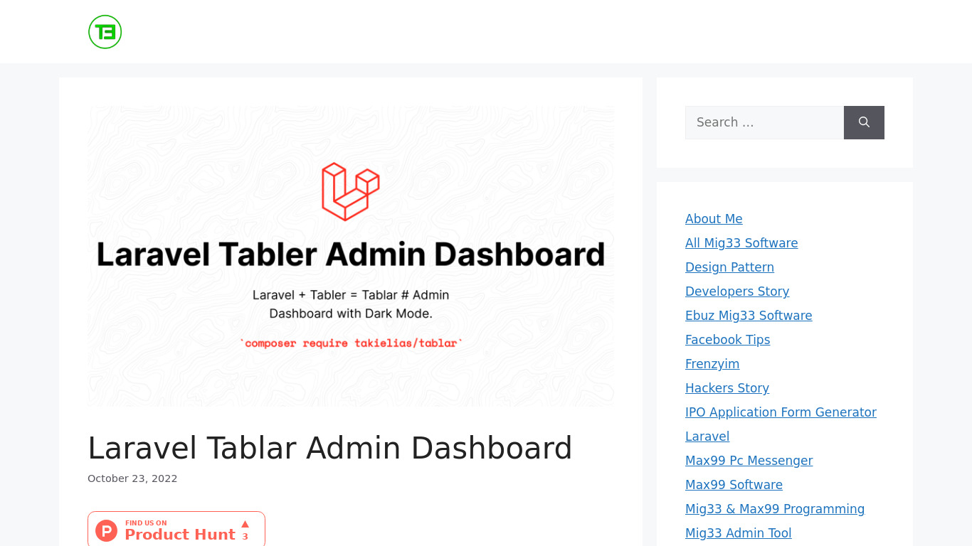 Laravel Admin Dashboard Landing page