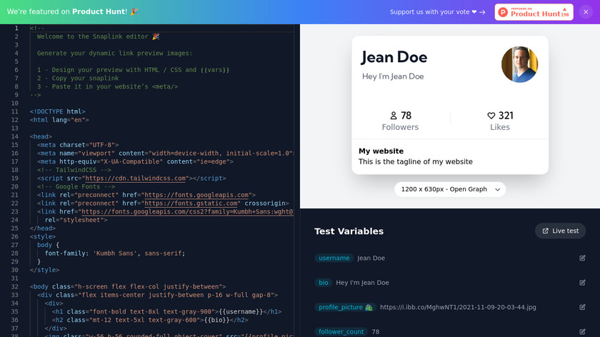 Snaplink Landing Page