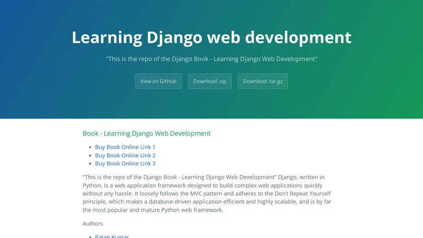Learning Django Web Development Landing Page