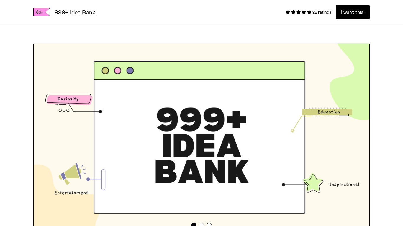 999+ Idea Bank Landing page