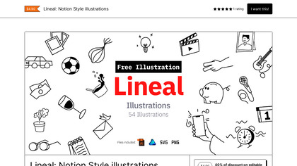Lineal Notion style illustration image
