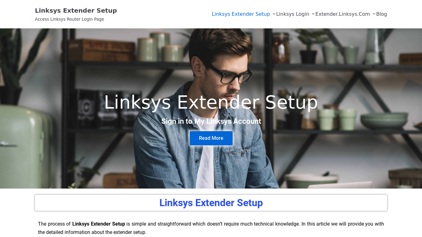 Linksys Extender Setup Landing page