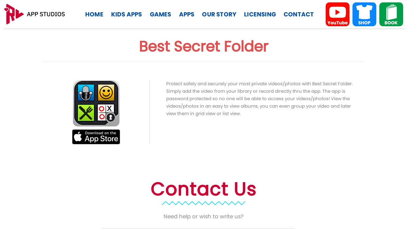 Best Secret Folder Landing page