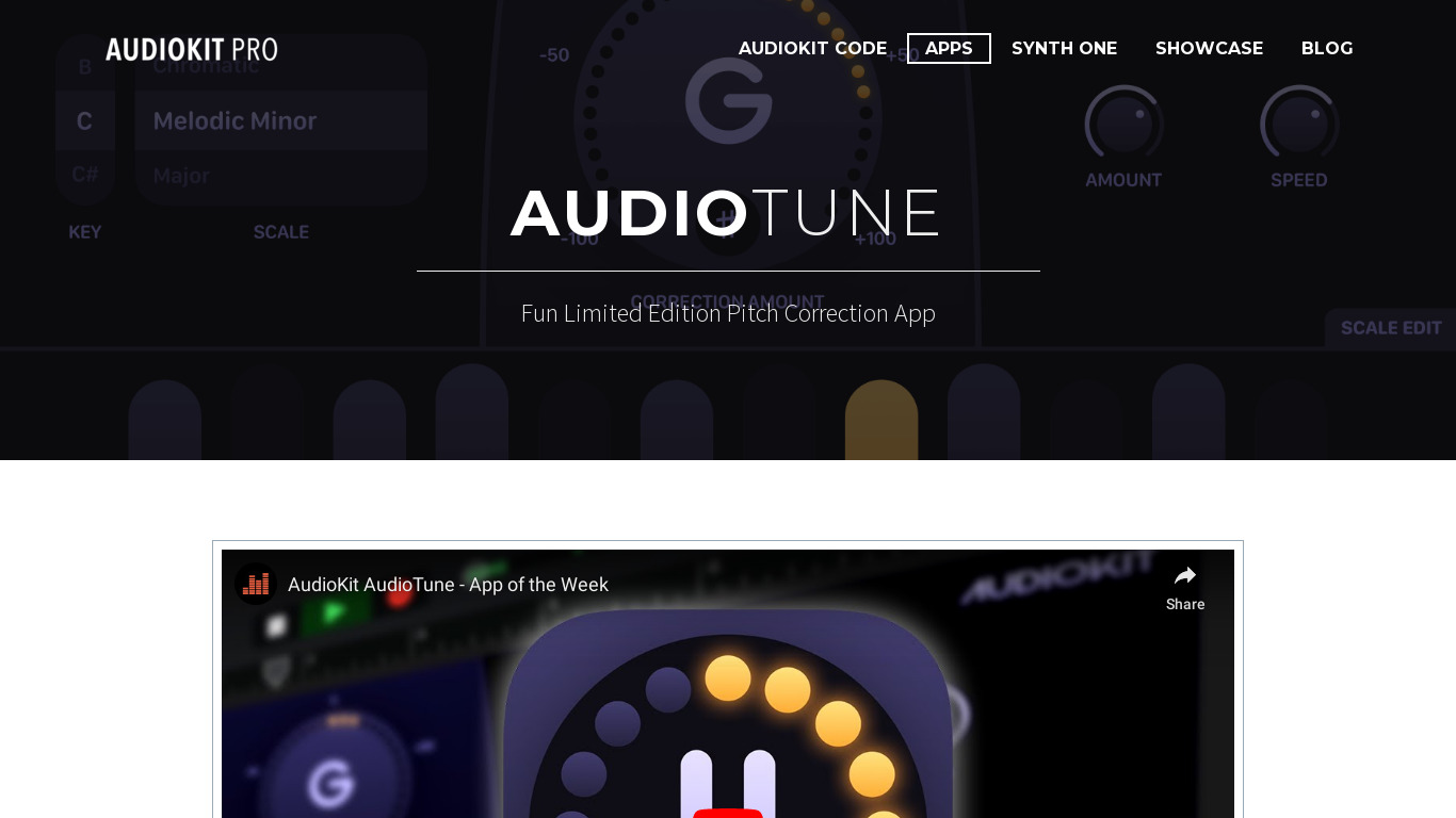 AudioKit AudioTune Landing page