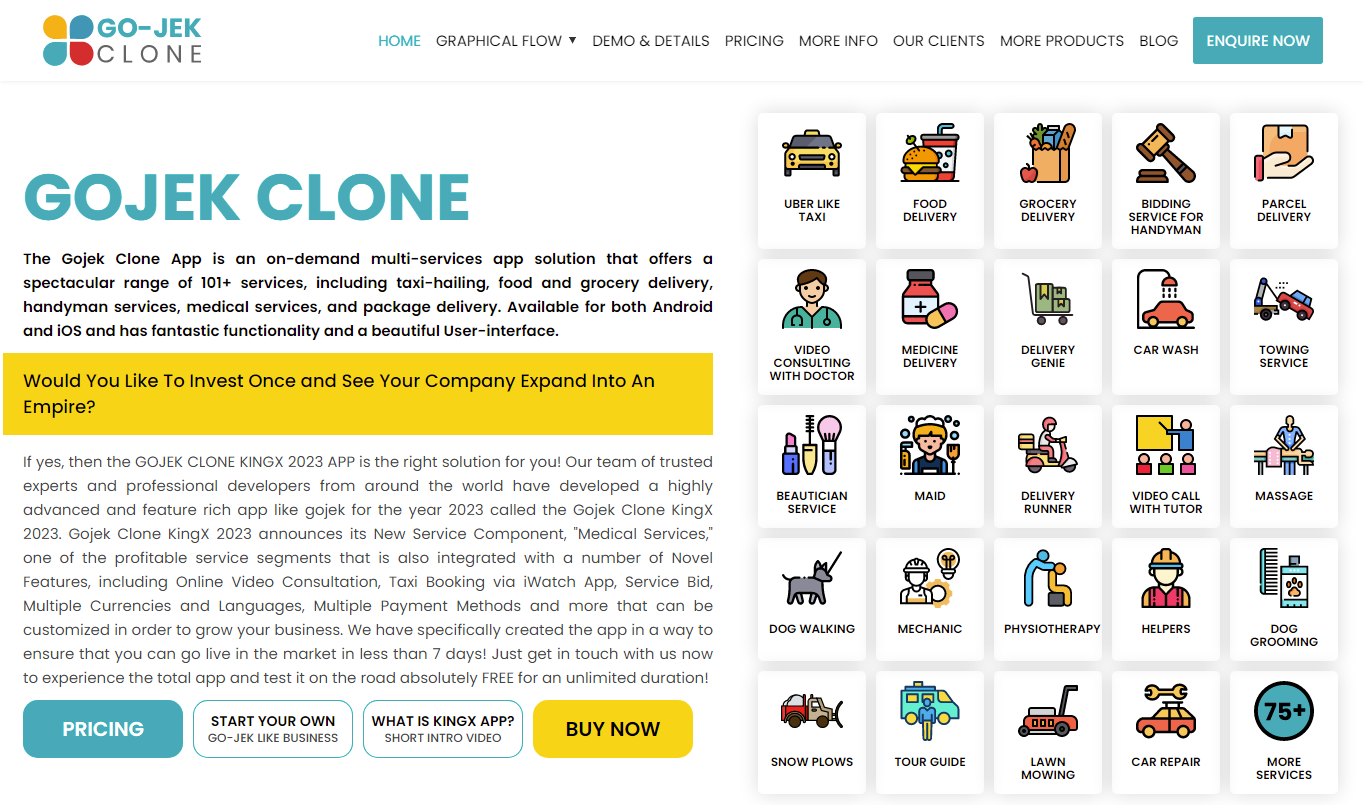 GojekClone.com Landing page