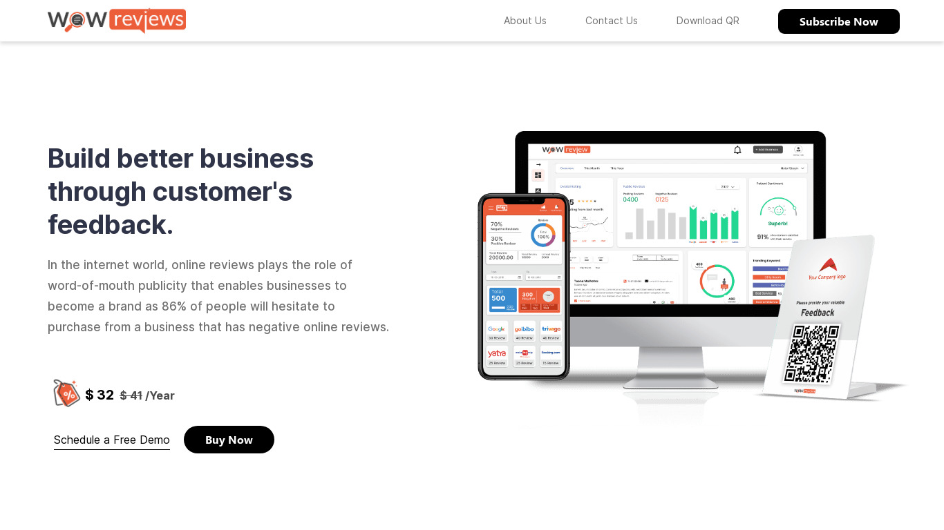 WowReviews.co Landing page
