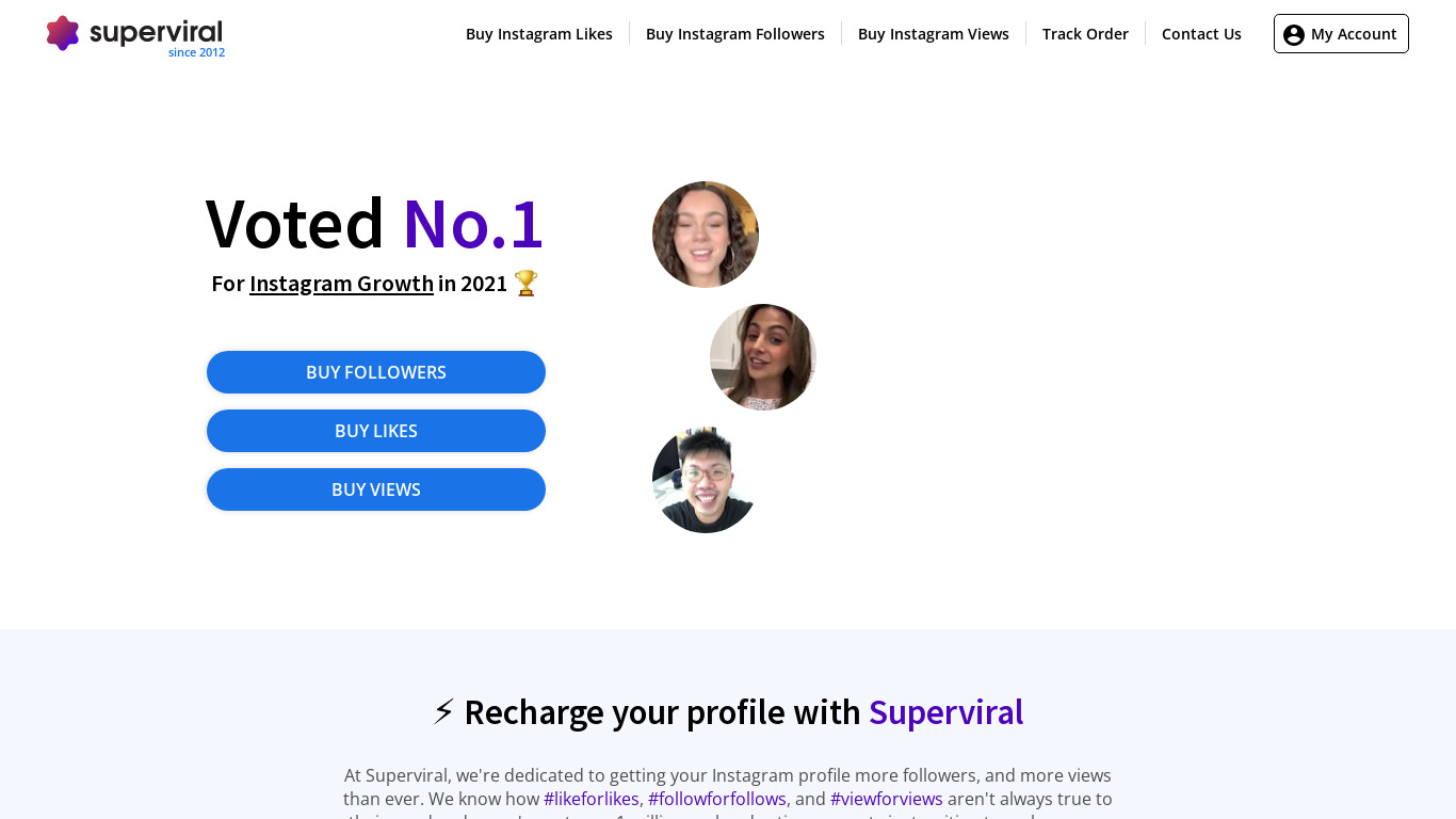 Superviral.co.uk Landing page