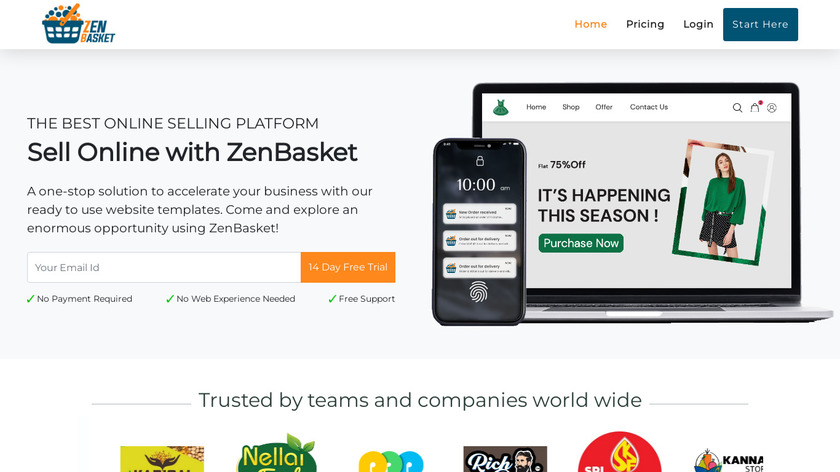 ZenBasket Landing Page