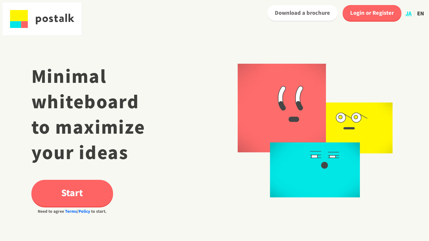 postalk app Landing page