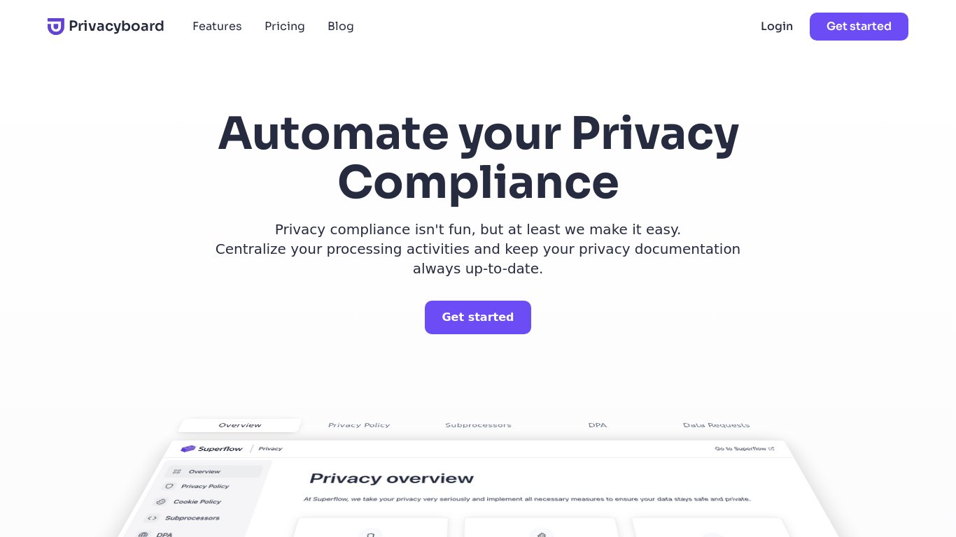 Privacyboard.co Landing page