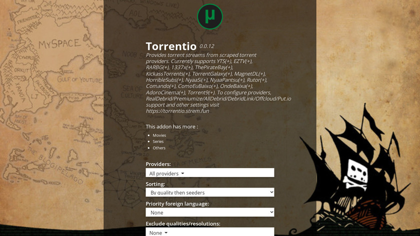 Torrentio Landing Page
