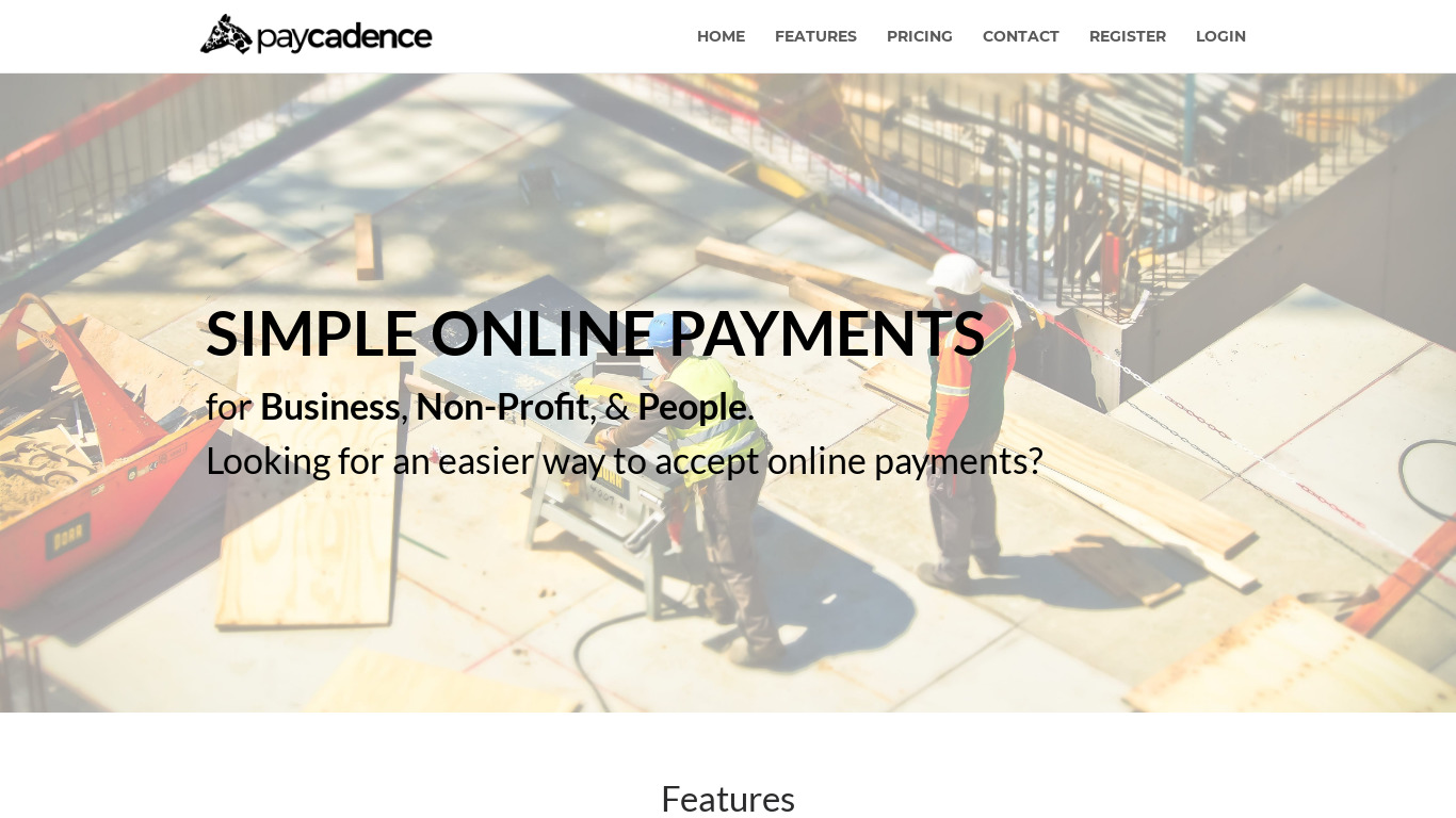 Paycadence Landing page