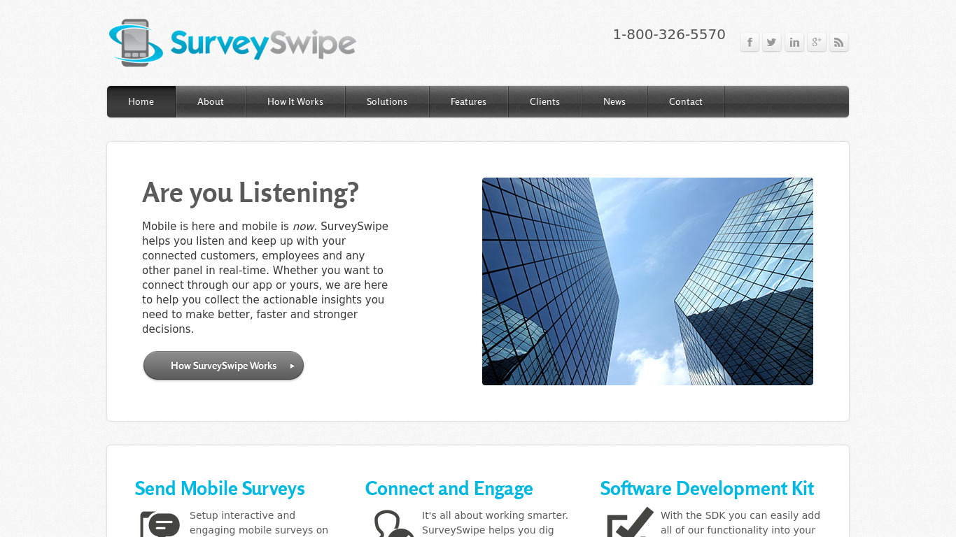 SurveySwipe Landing page