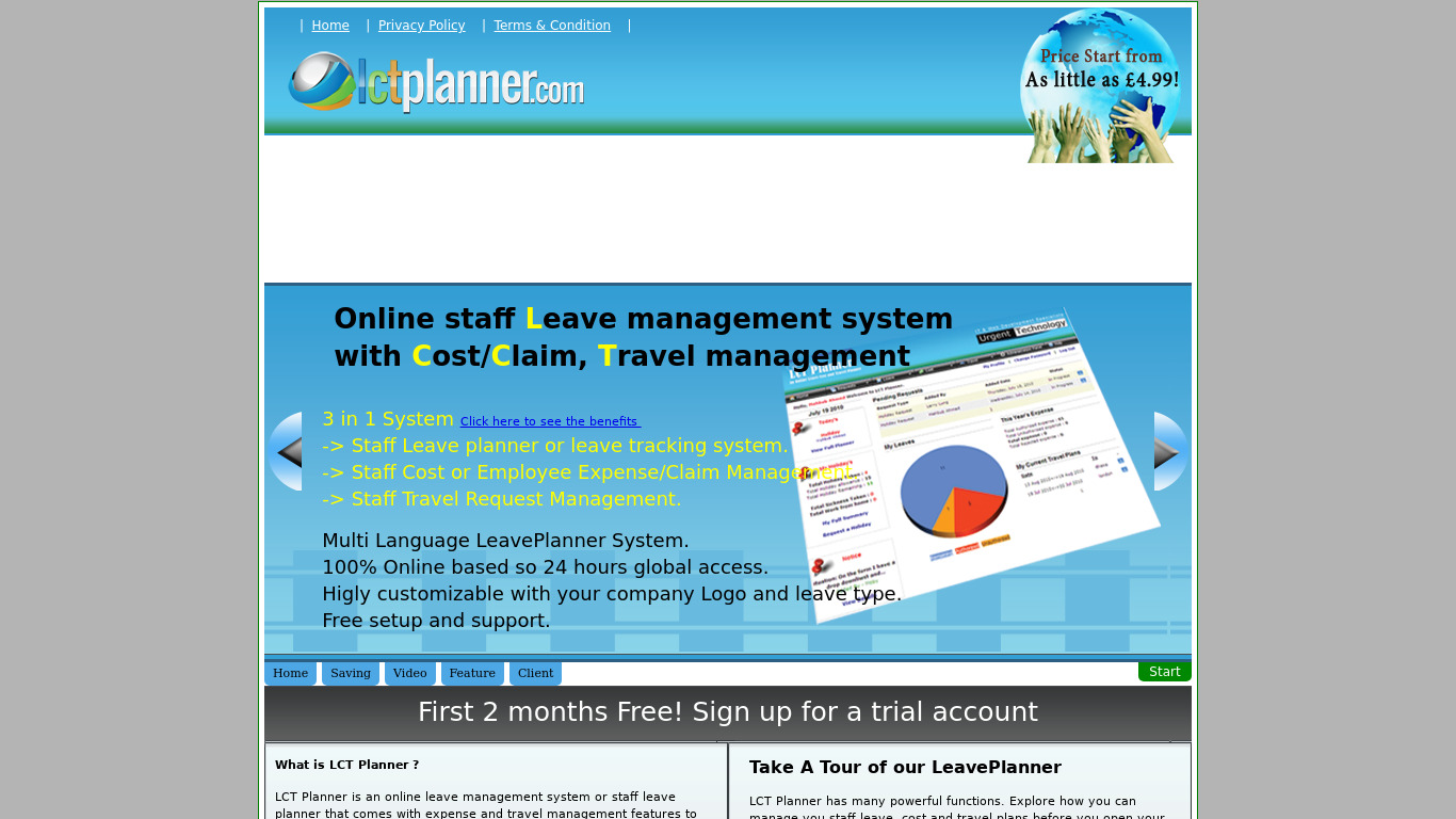 LCT Planner Landing page
