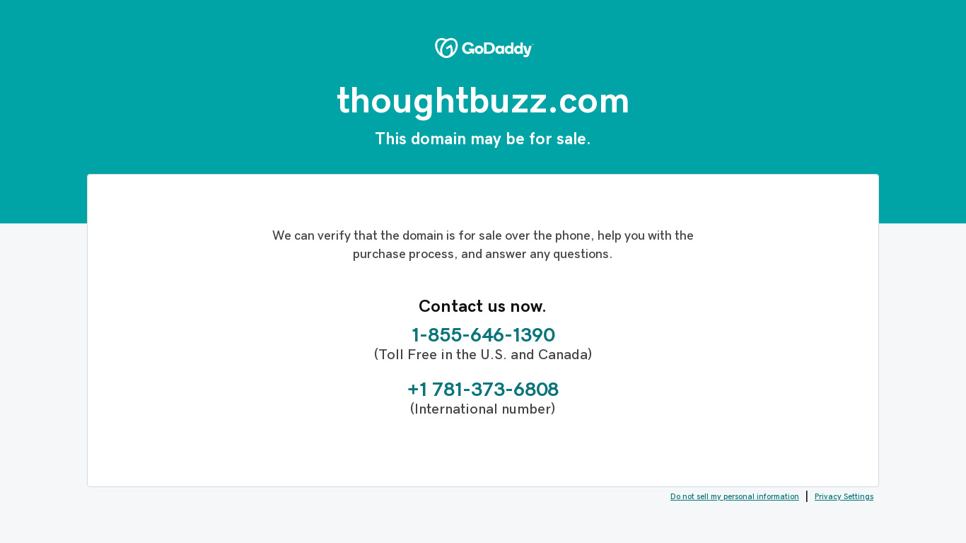 ThoughtBuzz Landing page