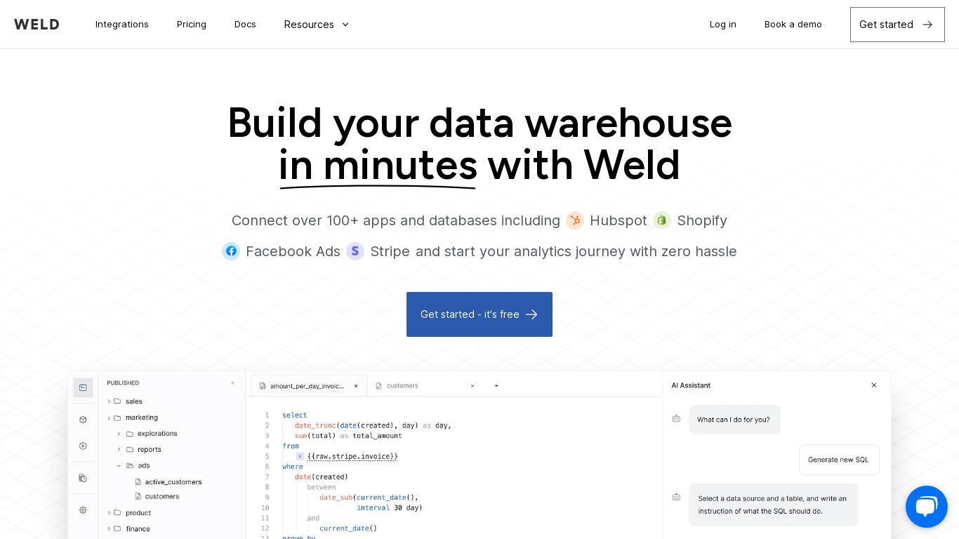 Weld Landing page