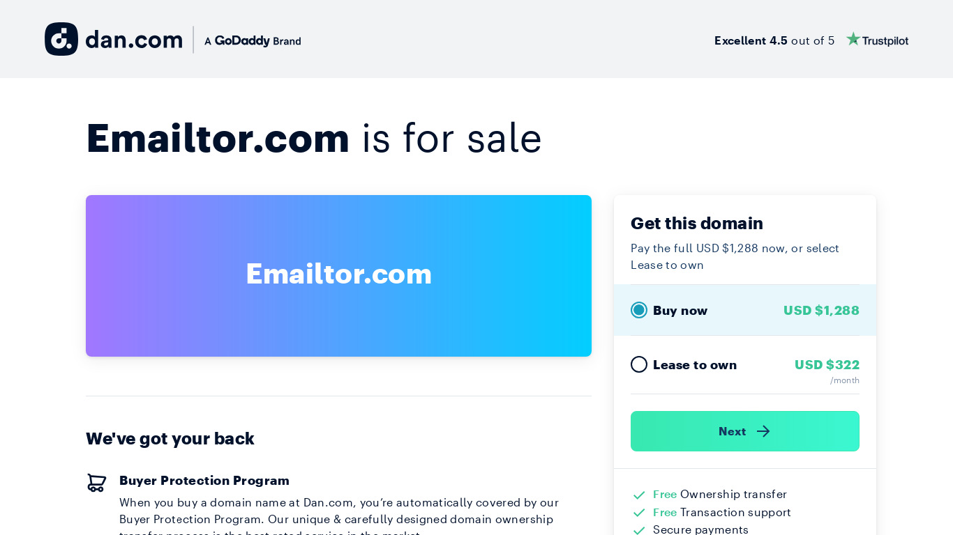 Emailtor Landing page