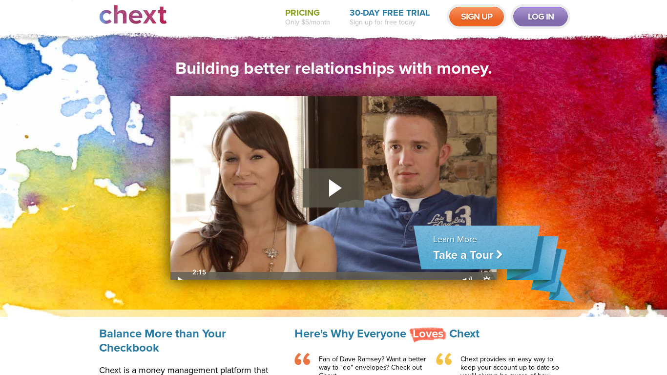 Chext Landing page