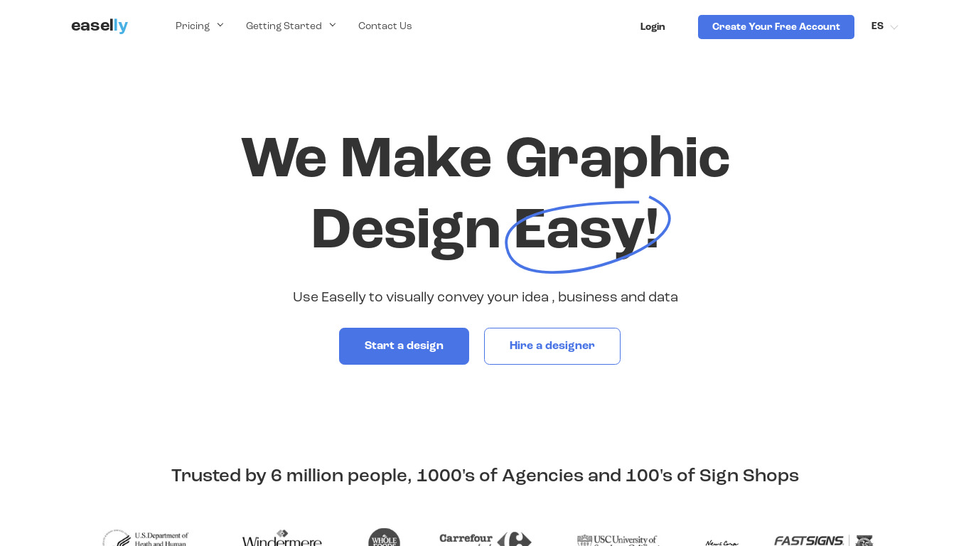 easel.ly Landing page