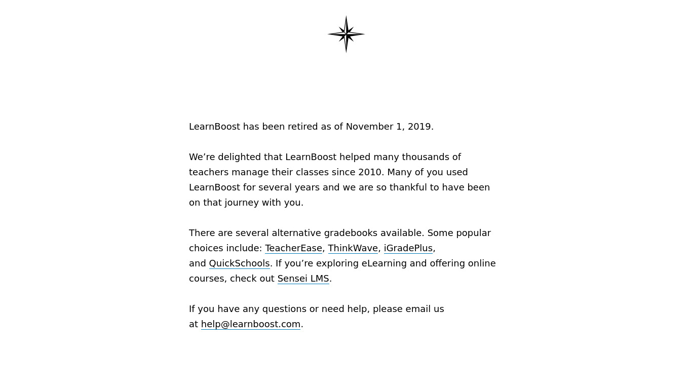 LearnBoost Landing page