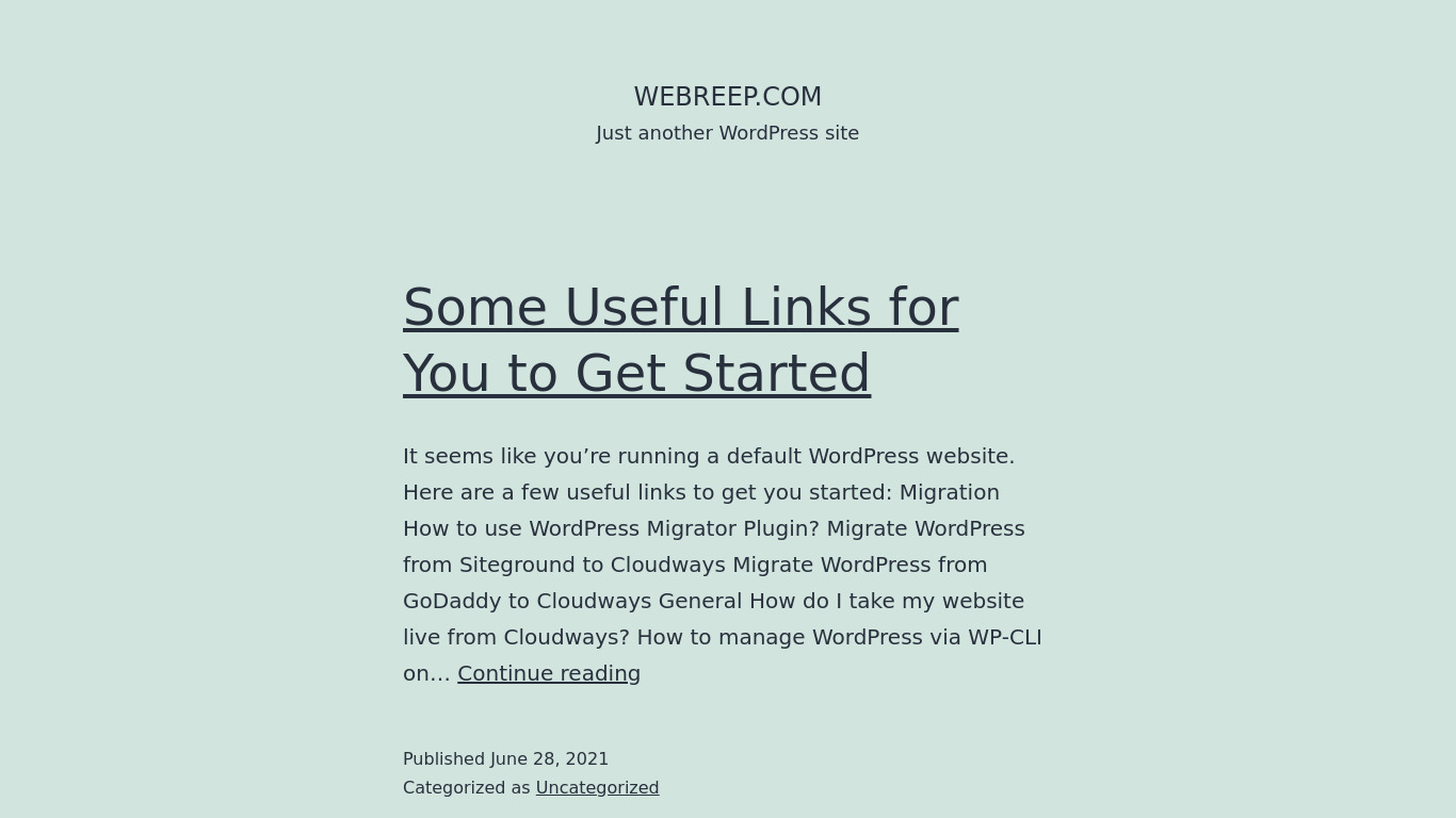 Webreep Landing page