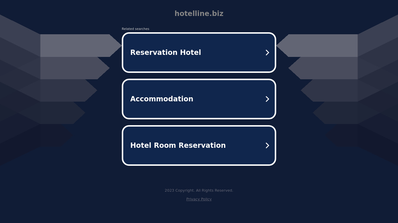 HotelLine Landing page