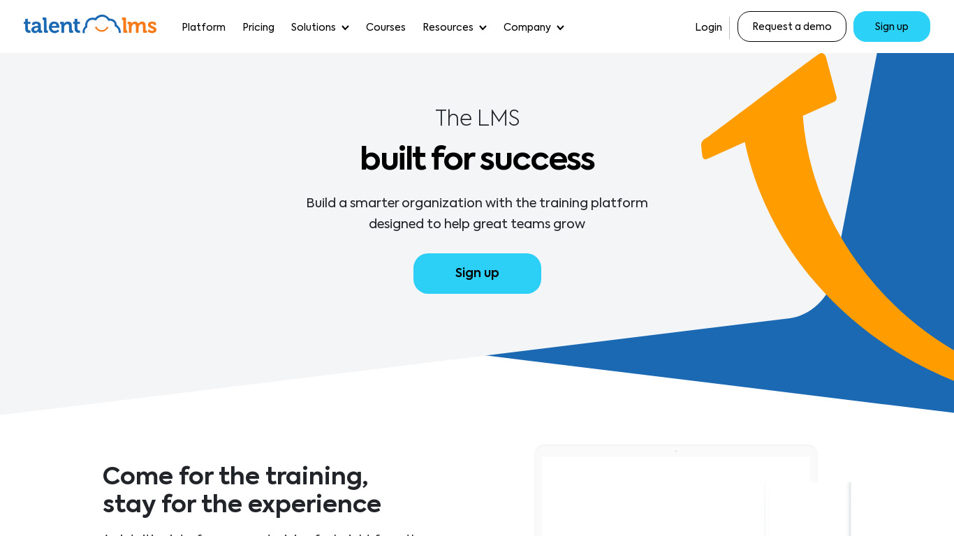 Talent LMS Landing page