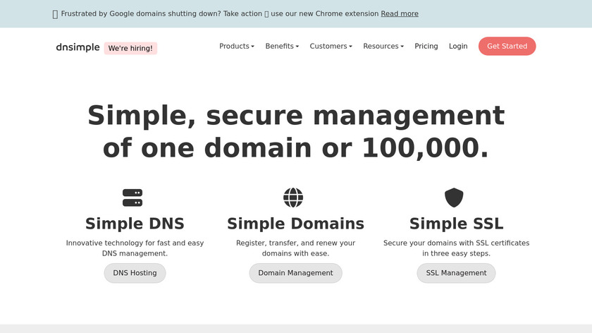 DNSimple Landing Page