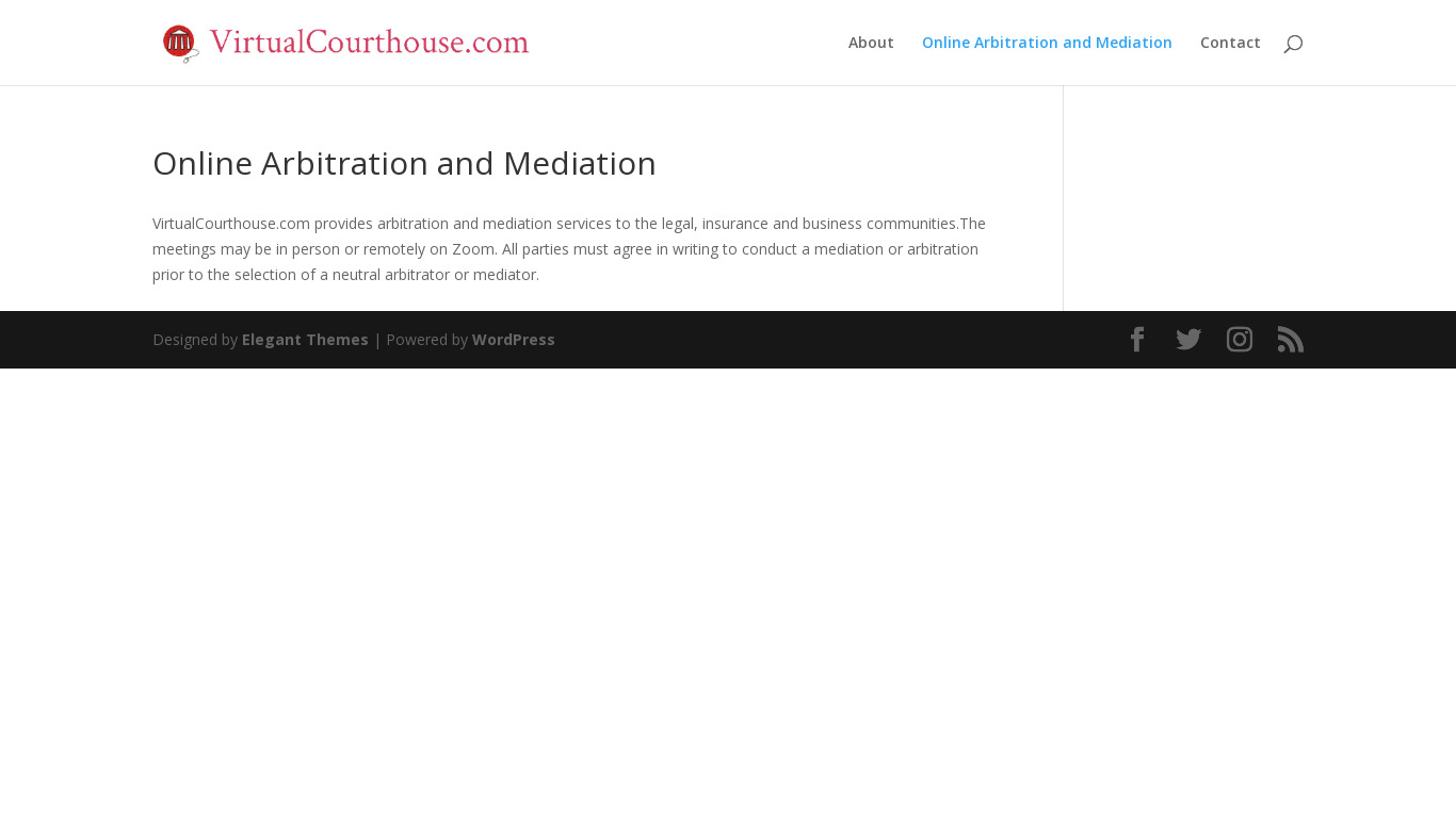 Virtual Courthouse Landing page