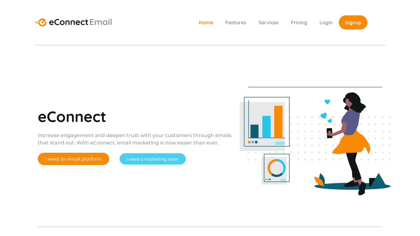 eConnect Email Landing page