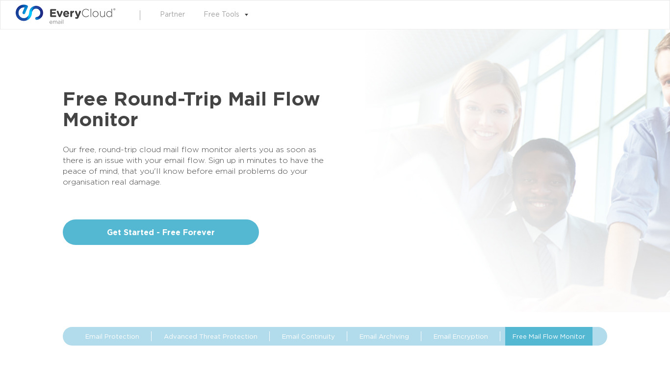 Mail Flow Monitor Landing page