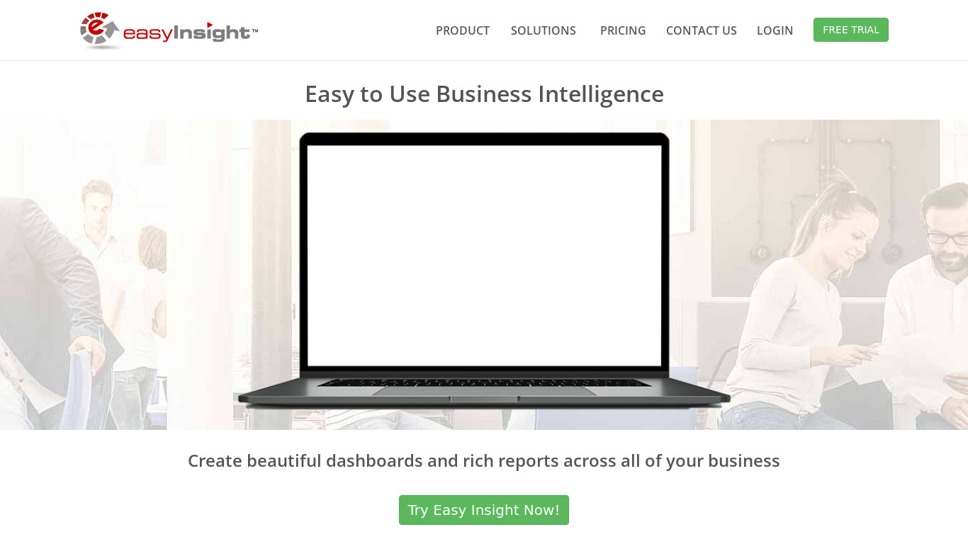 Easy Insight Landing page