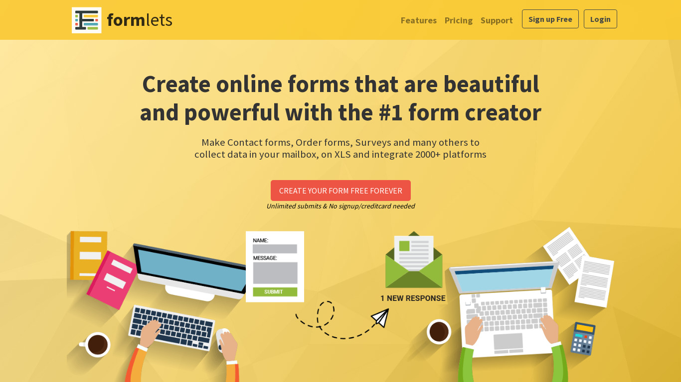 Formlets Landing page