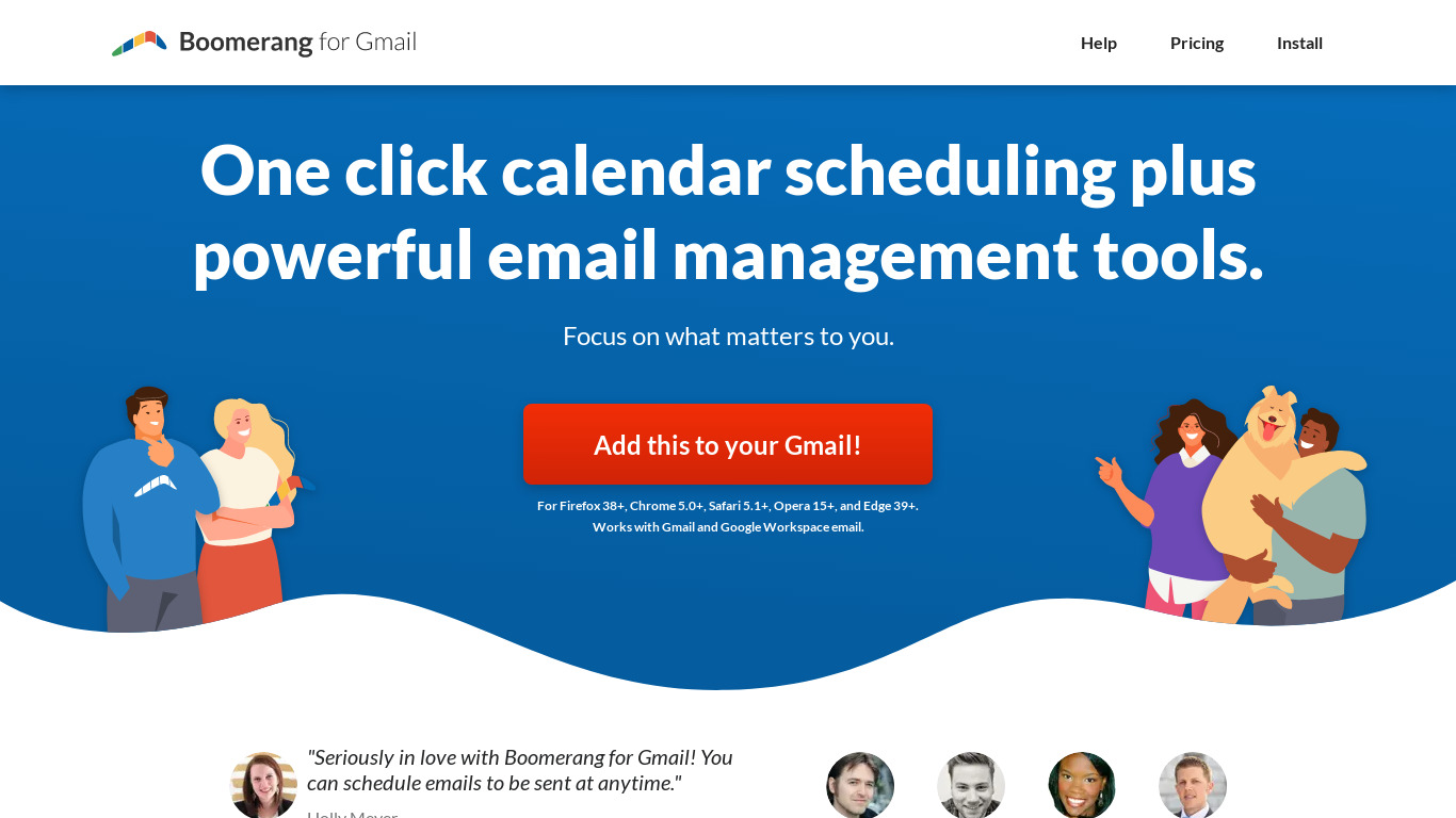 Boomerang for Gmail Landing page