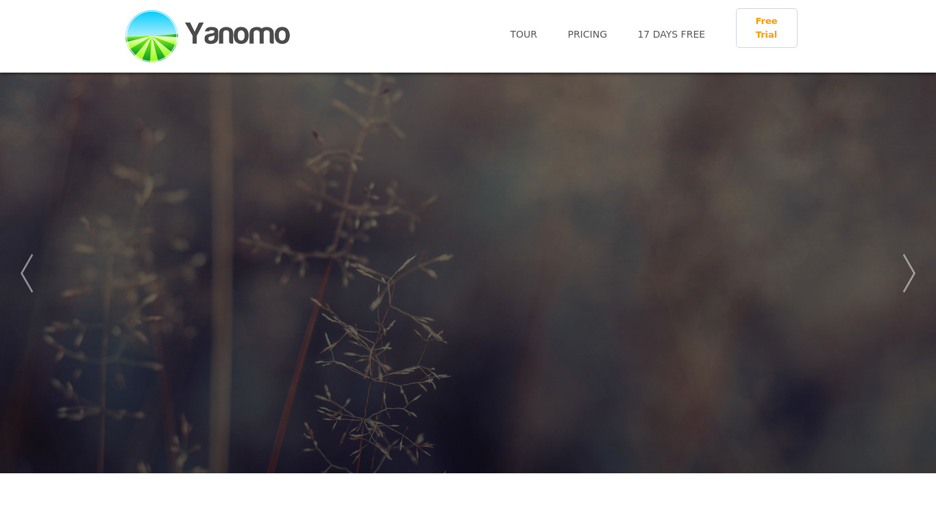 Yanomo Landing page