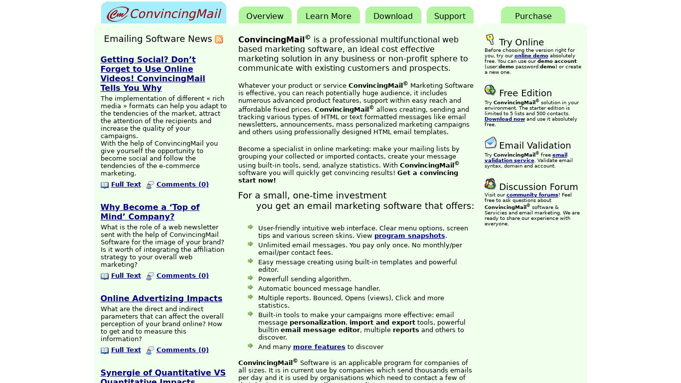 convincingmail.com Convincingemail Landing page