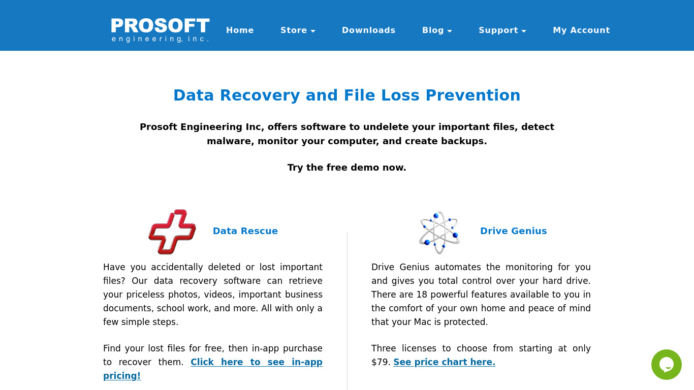Data Rescue Landing page