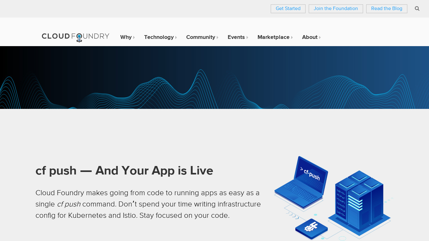 Cloud Foundry Landing page