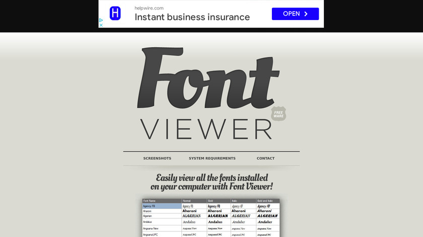 Font Viewer Landing Page