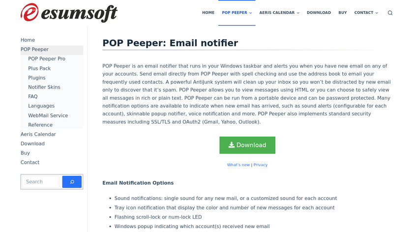 POP Peeper Landing Page