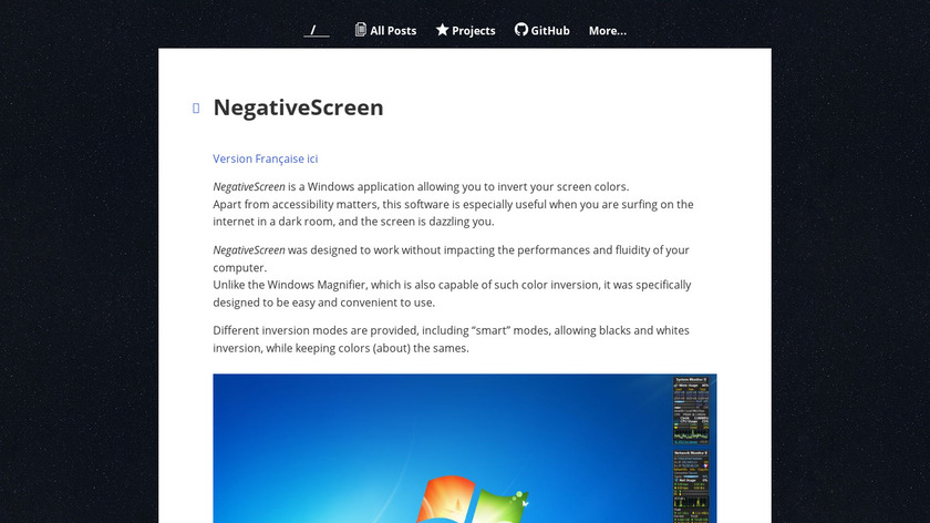 NegativeScreen Landing Page