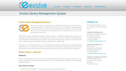infovisionsoftware.com Evolve Library image