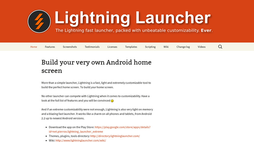 Lightning Launcher Landing Page