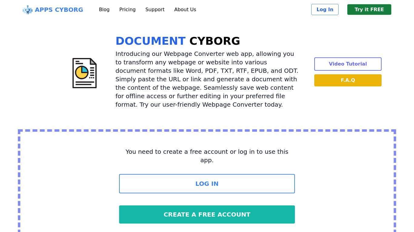 Document Cyborg Landing page