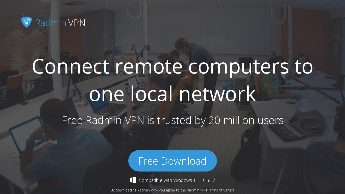 Radmin VPN Landing page