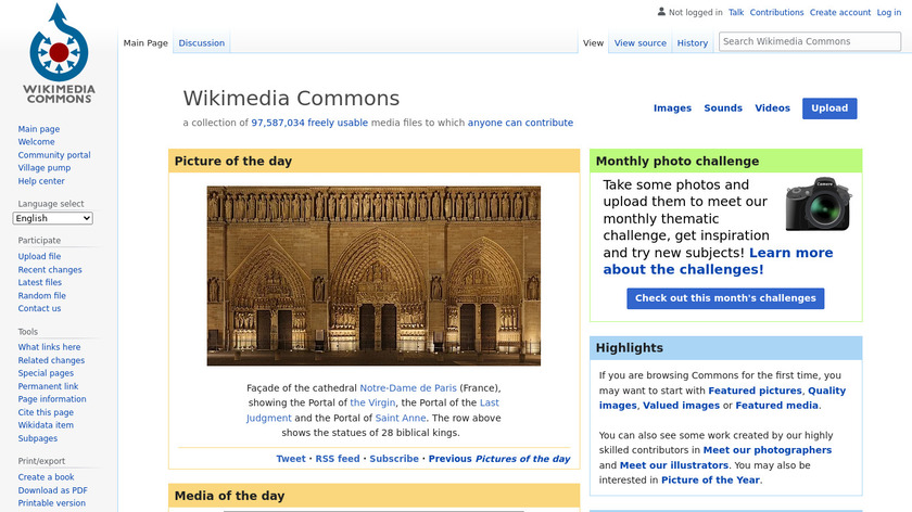 Wikimedia Commons Landing Page