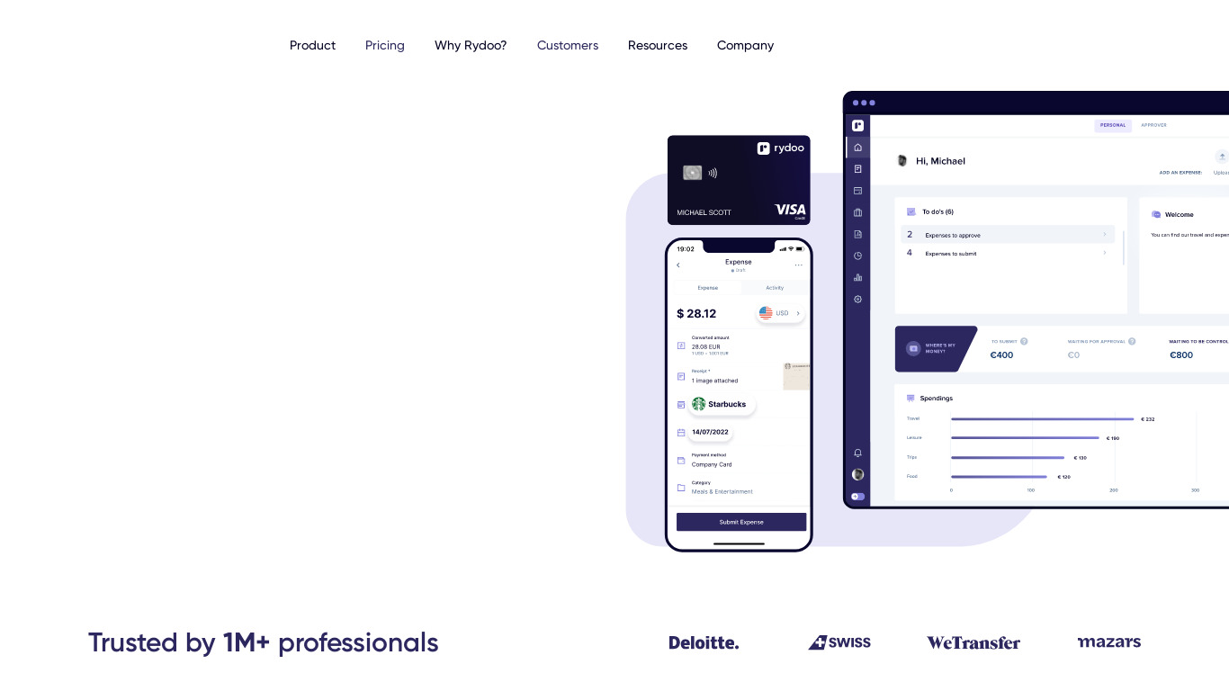 Rydoo Landing page