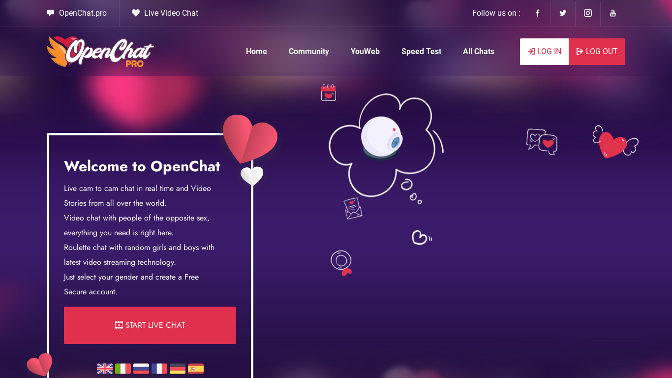 OpenChat.pro Landing page