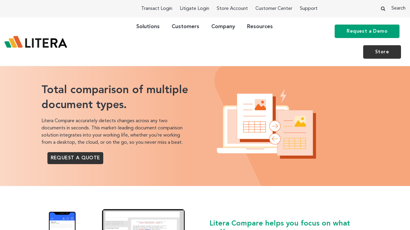 Workshare Compare Landing page