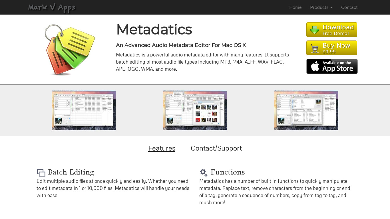 Metadatics Landing page